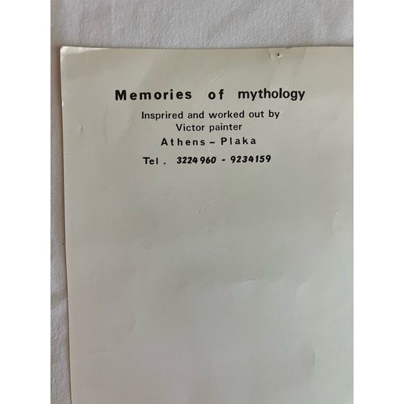 VTG Greek Mythology Litho Print 13”x9” MCM Achilles Patroclus Victor, Athens - Picture 6 of 6